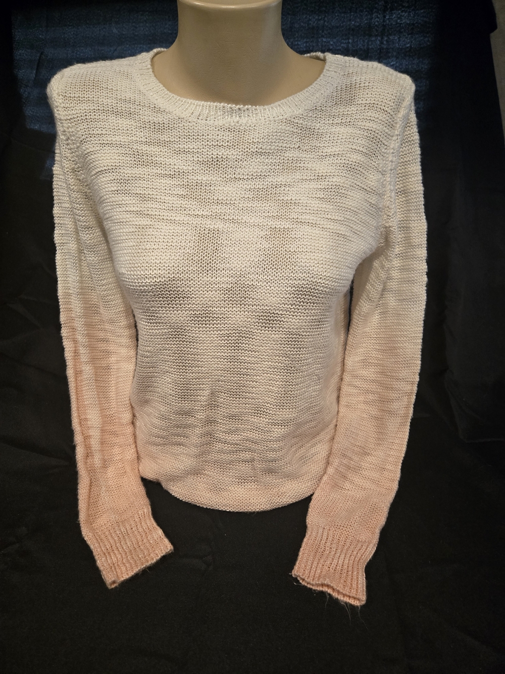 Forever 21 Cream to Light Pink Ombre Crewneck Sweater
